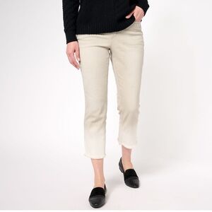 Isaac Mizrahi Live! True Denim Dip Dye Ankle Jeans grey/tan - size 14